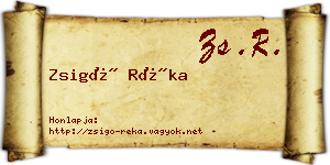 Zsigó Réka névjegykártya